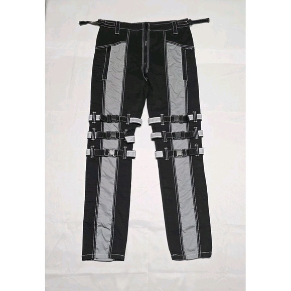 Tripp nyc Other - Tripp NYC Gothic Reflector Panel Bondage Pants Unisex Sz L Black Utility Straps